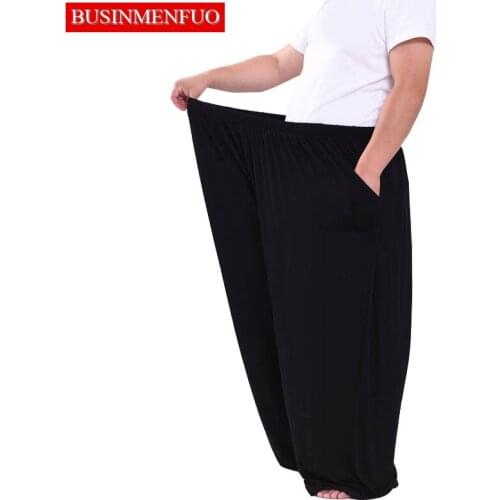 Spring autumn plus size pants 9xl 10xl waist 190cm casual thin style loose men pants