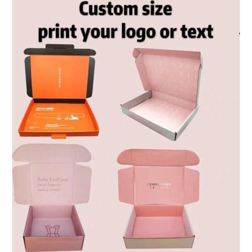 Paper box Custom boxes gift box bag Corrugated paper shipping mailer boxes Printed logo Packaging Clothes shirt Box 100PCS/lot