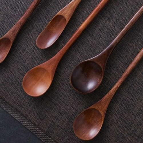 Wooden Spoon Kitchen Cooking Utensil Tool Soup Teaspoon Catering Kids Spoon kitchenware for Rice Soup Japanese Styles