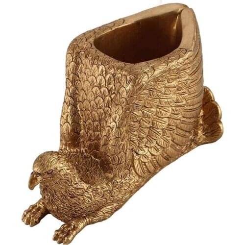 Pen Pencil Holder with Phone Stand Resin Shaped Pen Container Desk Organizer for Office Desk Home Decorative (Eagle)