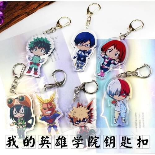 Anime My Hero Academia Keychain Double Sided Acrylic Key Chain Pendant Cosplay Anime Accessories Cartoon DIY Collection Key Ring