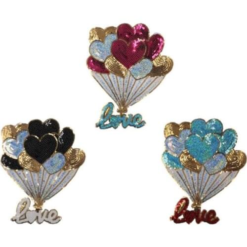 T shirt women patch sequins 270mm Love ballons deal with it biker patches for clothing Diy stickers t shirt mens free shipping