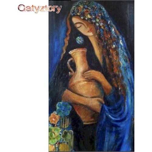 GATYZTORY Woman Holding Vase DIY Painting By Numbers Figure Painting Acrylic Paint By Numbers Home Wall Art Picture 40x50cm Gift