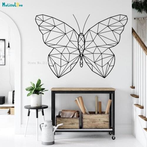 Butterfly Geometric Simple Animals Wall Sticker Flying With Open Wings Home Decoration Outlines Removable Cool Art Murals YT2903