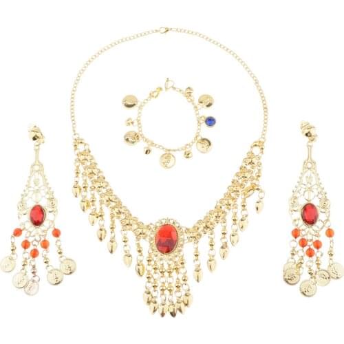 India Dance Belly Dance Jewelry Diamante Necklace ,Earring ,Nose Chain