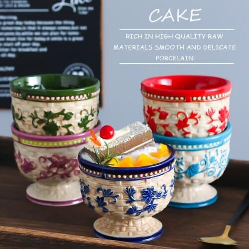 Ceramic Creative Souffle Baking Bowl Double Skin Milk Dessert Bowl Pudding Cup Steaming Cake Bowl Oven Tableware Baking Cup