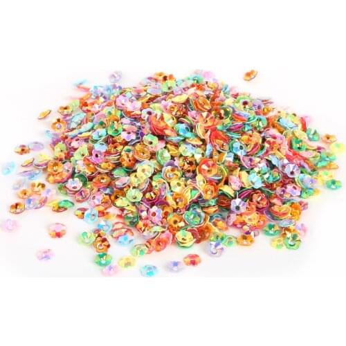 4-10mm (600-3800PCS) White&Mixed Color PVC round cup loose sequins 3D Sequin Flower For Clothing Accessory DIY Art Decoration