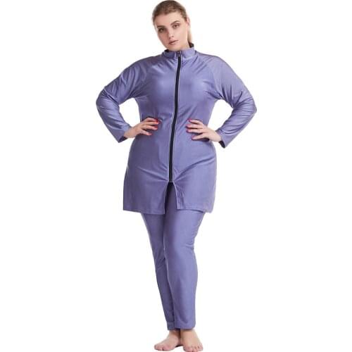 2021 Muslim Swimwear Islamic Full Cover Modest Summer Beach Swim Wear Arab Women Beachwear Burkini Swimsuit Sport Bathing Suit