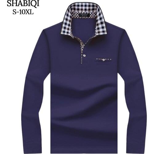SHABIQI Classic Brand Men shirt Men Polo Shirt Men Long Sleeve Polos Shirt T Designer Polo Shirt Plus Size 6XL 7XL 8XL 9XL 10XL