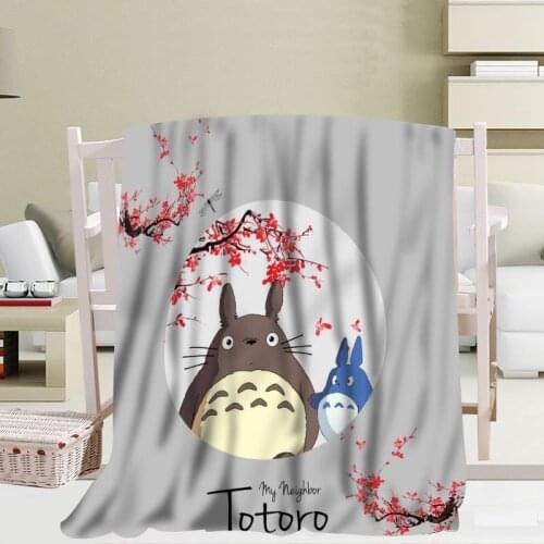 P+ Totoro Blanket Soft DIY Sofa Bed Blanket Kid Adult Warm Custom Blanket Size 56x80Inch50X60Inch40X50Inch