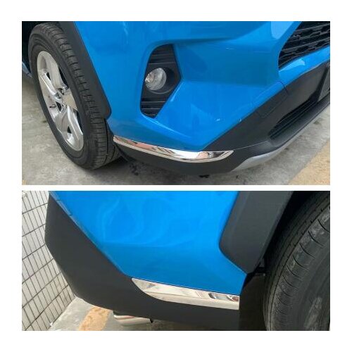 Front Rear Side Bumper Trim For Toyota RAV4 2019 2020 Car Styling Corner Spilitter Strip Cover Trim Frame Protection Accessories