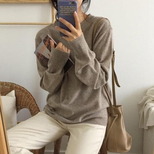 2021 New Women Autumn Winter Basics Slim Sweater Full Sleeve Round Collar Knitted Undershirt Casual Pullovers Jumpers