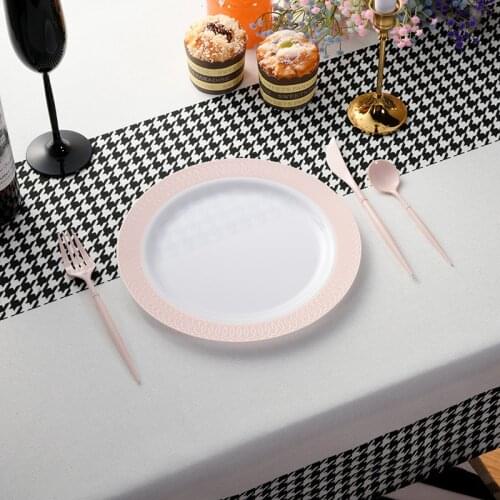 New Style Of Disposable Plastic Plates And Plates For Holiday Party Restaurant Outdoor Cutlery