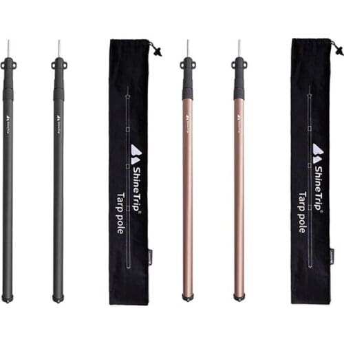 Camping Tent Support Bold Aluminum Alloy Canopy Tent Support Hall Pole Retractable Adjustable Pole 4 Sections Lengthened