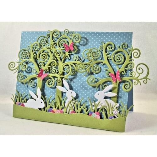 Mmao Crafts Metal Steel Cutting Dies New 3Pcs Rabbit decoration Stencil For DIY Scrapbooking Paper/photo Cards Embossing Dies