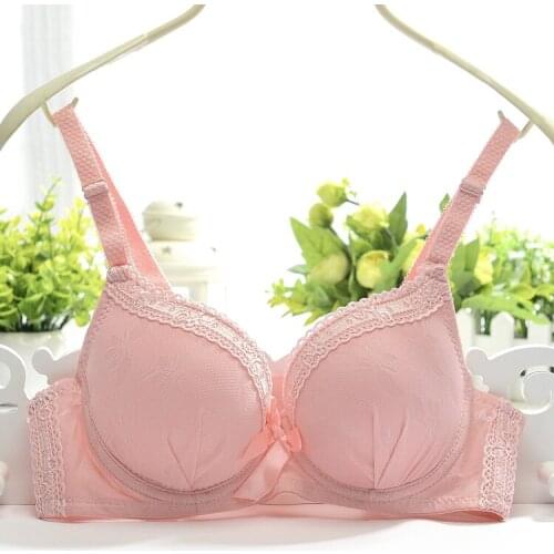 Thin section thin cup bra small chest girls cute Japanese sweet cotton underwear students bra lace Miss Xia Ji 225