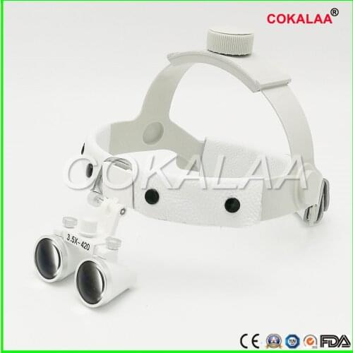 High quality dental loupe 3.5 X times Dental Surgical Binocular Leather Headwear Loupe