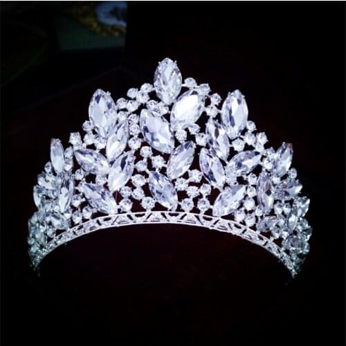 Fashion Baroque Luxury Crystal Bridal Crown Tiaras Hair Jewelry Diadem Tiaras for Women Bride Wedding Hair Accessories