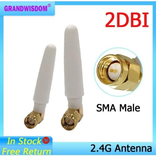 2.4GHz antenna wifi SMA Male Connector 2~3dbi 2.4 ghz antena wi fi Small Size 2.4g antenne white wi-fi antenas antennas router