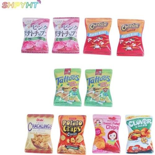 10PCS Mini Simulation Potato Chips Miniature Dollhouse Snacks Food For Doll Kitchen Accessories Toy High Quality