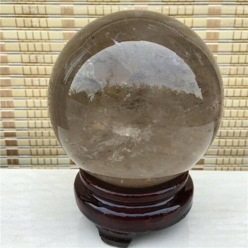 100mm Natural smoky quartz sphere crystal ball reiki healing