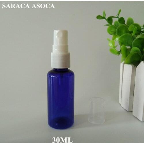 30ml Blue Plastic Spray Bottle PP White Head Refillable Bottle And Automizer For Medical And Laboratory Use 100pcs/lot