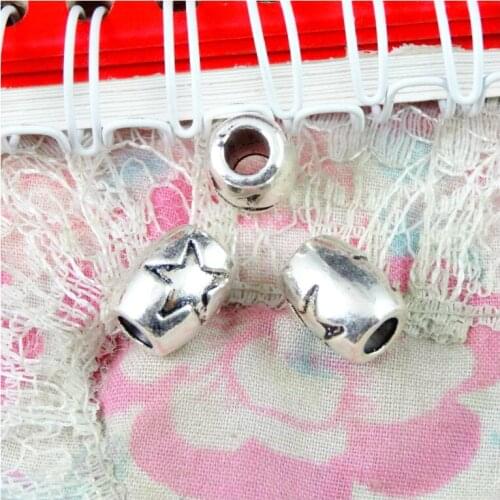 30 Pieces/Lot 11*8MM Antique Silver Plated Zinc Alloy Metal Star Shape Beads For Jewelry Making Accessories