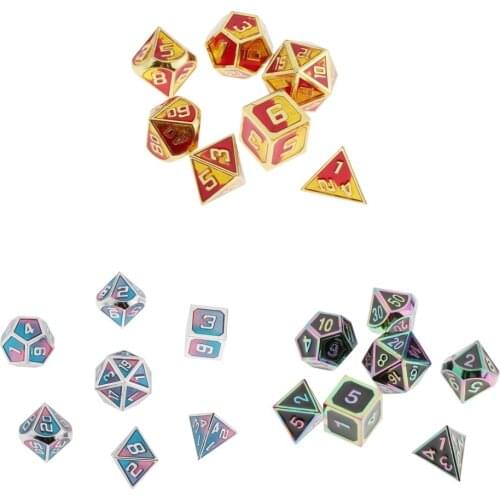 7 Pack Polyhedral 7-Die Dice Set for (D4 D6 D8 D10 D12 D20)