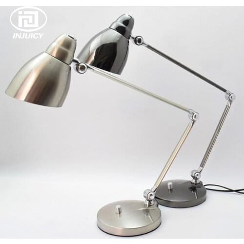 American Style Long Arm Folding LED Table Lights Hotel Computer Bedside Reading Eye Protection Rotary Switch Metal Desk Lamp