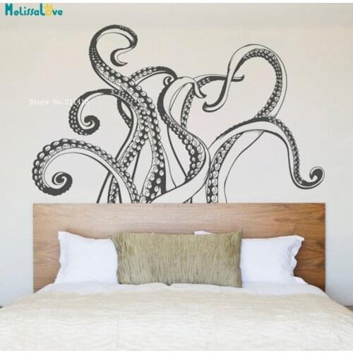 Large Size Octopus Tentacles Countless Suckers Wall Stickers Vinyl Decals Nautical Ocean Animal For Bedroom Murals Art YT5019