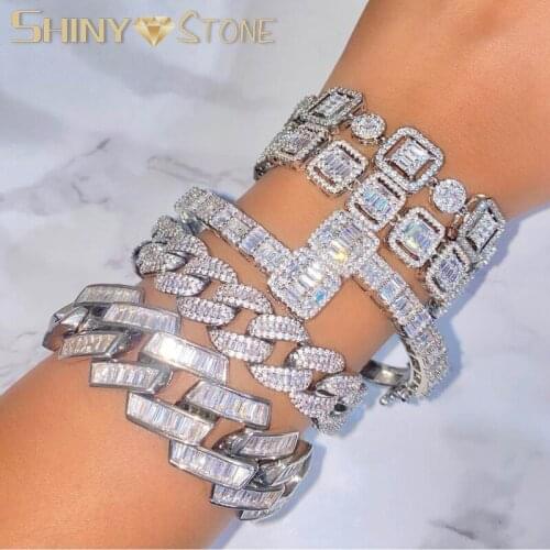 11mm Micro Pave 5A CZ Tennis Chain Bracelet For Women Men Hip Hop Bling Square CZ Cubic Zirconia Iced Out Cluster Chains Jewelry