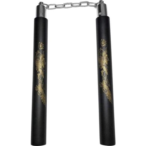 Black Red Durable nunchakus Martial Arts Nunchakus Foam Metal Chain Safe PVC Sponge Nunchucks for Beginners Kids Adults