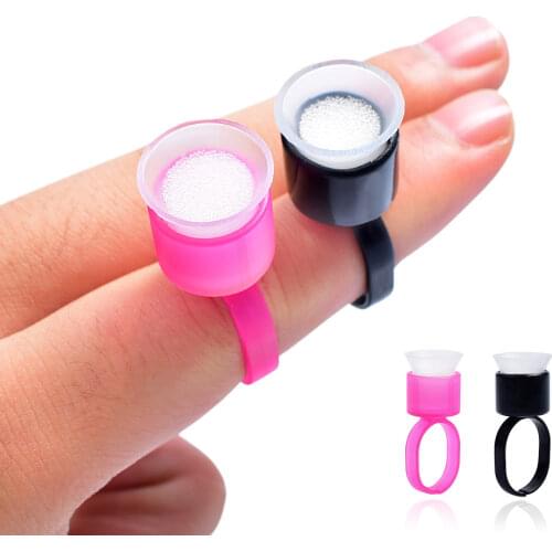 Black or Pink Plastic Tattoo Ink Ring WIth Sponge for Eyebrow Permanent Makeup Tattoo Ink Holders Tattoo Accessory Tattoo Supply