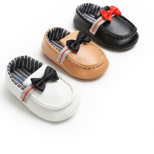 Baby First Walker 1Pair Baby Girl Boy Infant Cute Fashion Solid Shoes Peas Shoes PU Leather Baby Shoes Soft Bottom Toddler