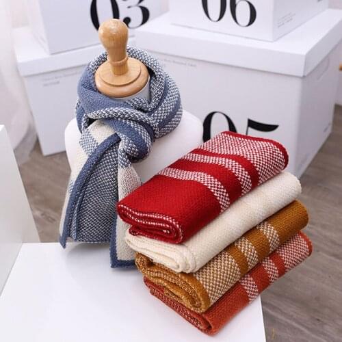 Doitbest 2 to 10 Years old Children autumn plaid knit winter scarf warm 2020 Acrylic kids scarves boy girls collar