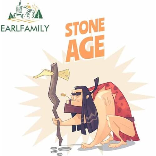 EARLFAMILY 13cm x 12.9cm For Stone Age Man Motorcycle Car Stickers Car Accessories Decal Waterproof Custom Printing Decor