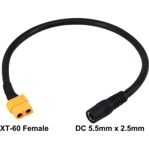 1pc XT60 XT-60 Female to Female DC 5.5mm x 2.5mm Jack Power Adapter Cable for FPV Monitor Power Drone Power Cord