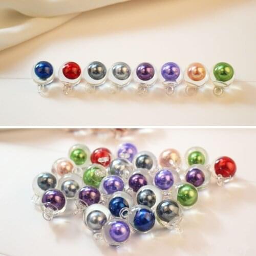 New arrived 30pcs/lot 17mm color beads core decoration geometry round transparent resin balls beads diy jewelry earring pendants