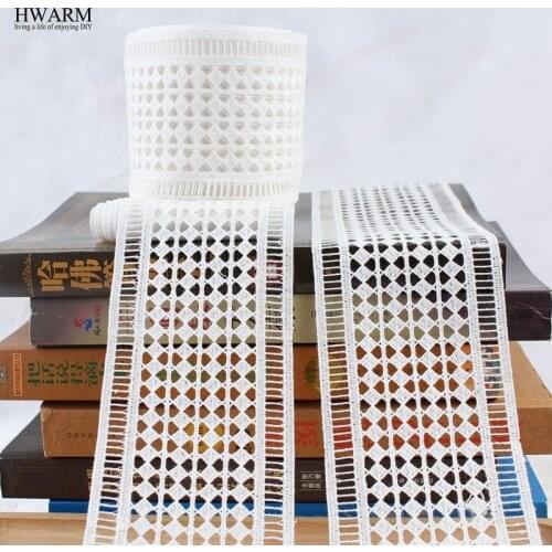 2yards lace fabric ribbon New Bilateral trim Bar Code DIY wedding decoration african lace fabric Milk Silk Geometric Lattice