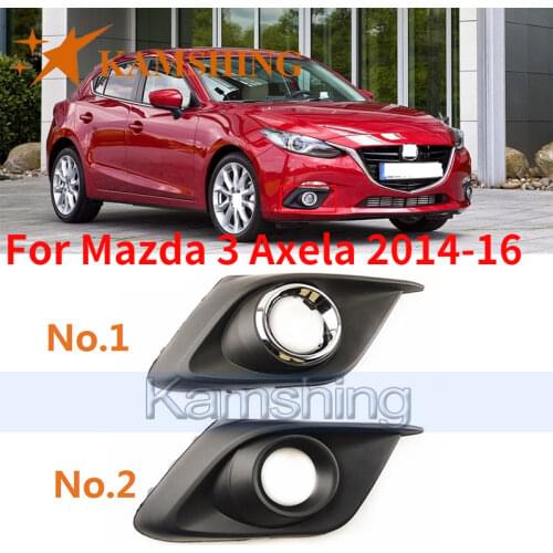 CAPQX 1PCS For Mazda 3 Axela 2014-16 Front Bumper Fog Light Cover Lid Anti-fog Lamp Foglight Frame Shell Trim Cap Hood Garnish