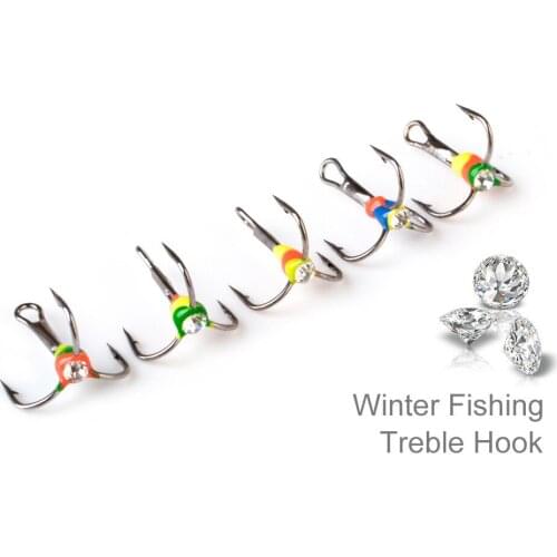 5pcs/lot High Carbon Steel Sharp крючки Barbed Treble Hooks Winter Outdoor Camping Ice Fishing Tackle pescaria material de pesca