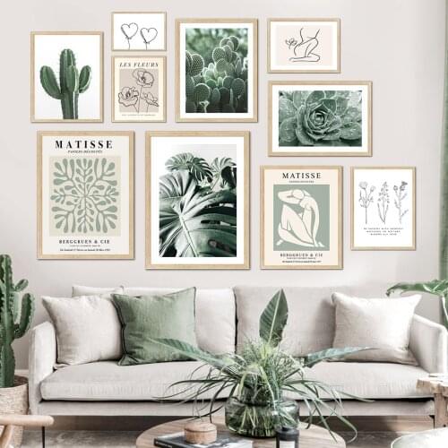 Matisse Cactus Monstera Alocasia Abstract Wall Art Canvas Painting Nordic Posters And Prints Wall Pictures For Living Room Decor