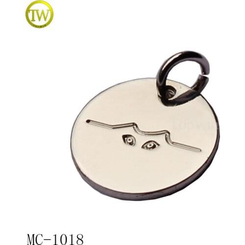 MC1018 custom round silver zinc alloy metal tag metal jewelry tag small tag for bracelet