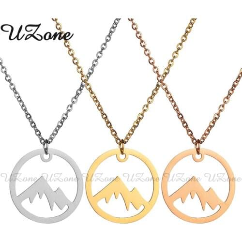 UZone Minimalist Mountain Top Pendant Snowy Mountain Necklace Hiking Outdoor Travel Jewelry Mountains Climbing Gifts