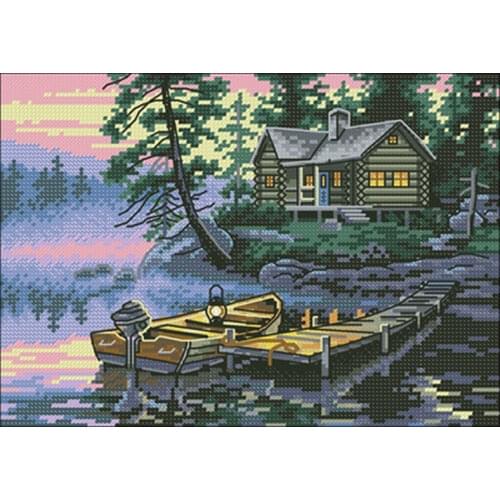 Early morning by the lake Counted Cross Stitch 11CT 14CT 18CT DIY Chinese Cross Stitch Kits Embroidery Needlework Sets