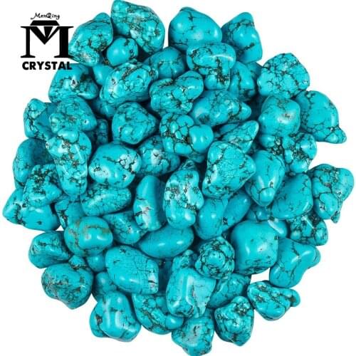 Natural Green Howlite Turquoise Polished Stone Irregular Tumbled Crystal Point Loose Gemstone for Healing Reiki Jewelry Making