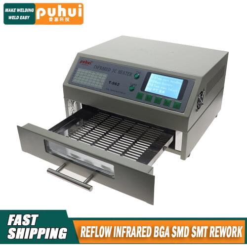 Puhui T962 800W Reflow Equipment T962 Infrared Reflow Oven Furnace IC Heater BGA SMD SMT Rework Station