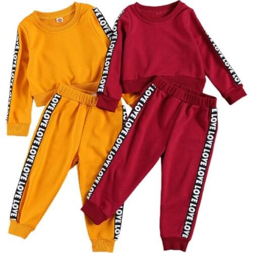 Toddler Girl Clothes Baby Long Sleeve Top Sweatshirt Long Pants Tracksuit Spring 2Pcs Outfit Kid Girls Set 2-7 Years