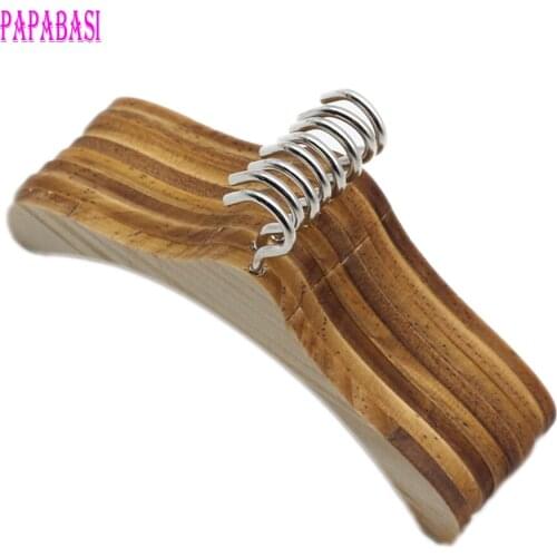 Papabasi 10pcs/lot 12cm Wooden Clothes Hanger Metal Hook for 1/3 BJD Dolls