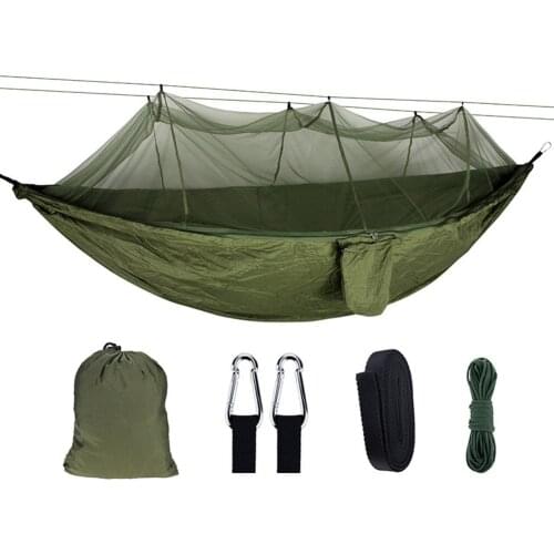 Portable Outdoor Camping Tent Hammock with Mosquito Net 2 Person Canopy Parachute Hanging Bed Hunting 210T Nylon Sleeping Swing